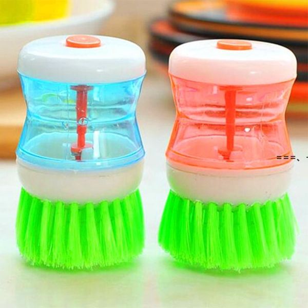 NUEVOCepillos de limpieza Creative Kitchen Helper Cepillo hidráulico para ollas Llenado automático de líquidos La limpieza de ollas puede agregar detergente Fácil uso RRF12441