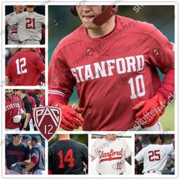 NewCollege Baseball viste Cardinal NCAA Stanford # 10 Maverick Handley 12 Duke Kinamon 20 Brendan Beck 21 Tim Tawa 44 Christian Robinson Rojo
