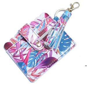 NEWCreative PU Cuir Cartes Case Dames Porte-monnaie Sac Porte-clés pour Party Favor Bus Titulaire de la carte avec porte-clés pompon ZZE10764