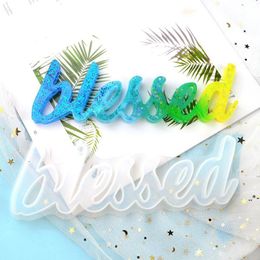 NewDIY Molde de resina epoxi Palabra Hello Love Live Blessed Crystal Epoxys Molde Adorno hecho a mano para la decoración de la oficina en el hogar EWE5364