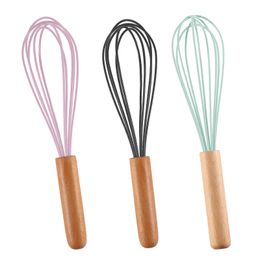 Newegg Gereedschap Houten Handvat Siliconen Whisk Huishoudelijke Hand Mixer Klopper Bakken Tool EWE6711