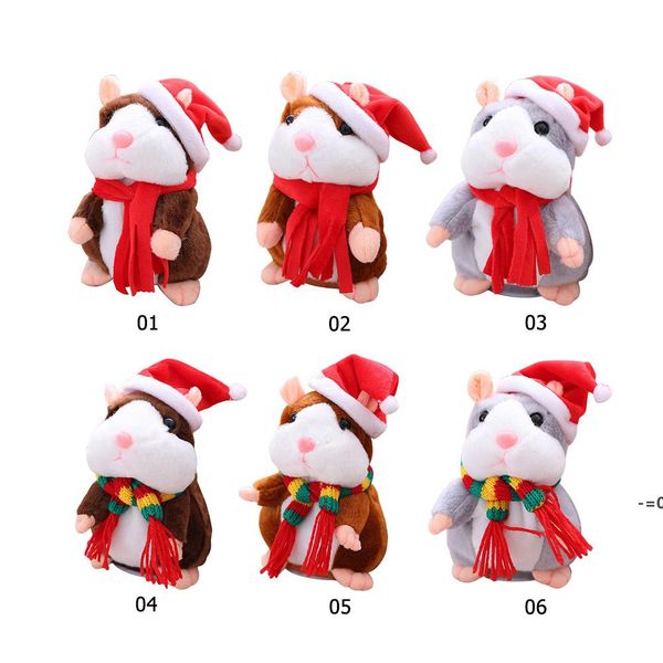 NewElectric Talking Hamster Peluche Peluche Animales de peluche Aprender Hablar Talk Christmas Niños Niños Nintiendo Juguetes Regalo LLF11214