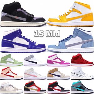 Novo 1 1s Mid Men Women Basketball Shoes Top Quality Trainers White University Gold Craft Inside Out French Blue Kentucky Blue Outdoor Tennis Size 36-46