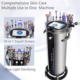 Nieuwste 10 in 1 Zuurstof Jet Dermabrasie Hydraterende RF Huidverstrakking Ion Gezicht Verstevigende Echografie Voedingsstoffen Import Anti-rimpel Anti-aging Salon