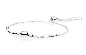 Nieuwste 100 925 Sterling Silver String of Beads Sliding Bracelet Charm Fit European Diy Verstelbare kralen Bangle sieraden Gift4387015