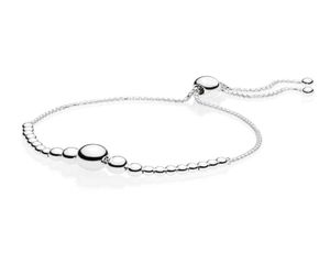 Nieuwste 100 925 Sterling Silver String of Beads Sliding Bracelet Charm Fit European Diy Verstelbare kralen Bangle Jewelry Gift6241397