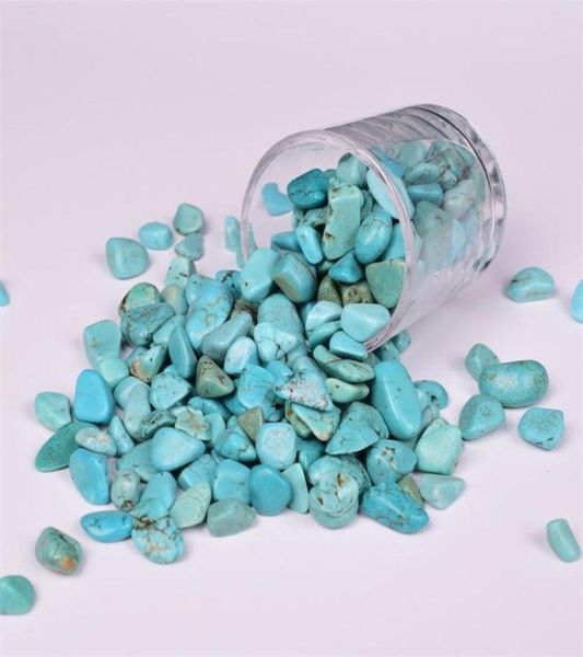 Más nuevo 100g Turquesa Artificial Green Small Gravel Bulk Smwled Chous Rock Chips Lucky Healing 2954123