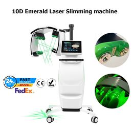 Nieuwste 10D Lipo Laser Arm Vetverwijderingsmachine Emerald Laser Afslankapparaat Lichaamsvormende Vetreductie Huidverstrakkingsapparatuur 2 jaar garantie