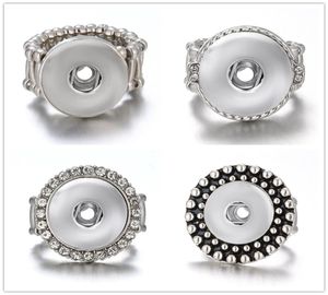 Nieuwste 10 stuks slot Snap-band Ring-sieraden passen op 18 mm Ginger Metal Silver Button Verstelbare3695800