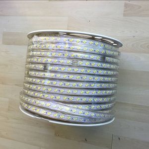 Nieuwste 120LEDS / M 220 V LED-strip 5730 SMD DIMBARE TIRAS LED 220V 5630 Flexibele touwlicht voor woondecoratie met gratis stekker