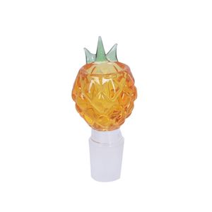 Le plus récent bol en verre de 14mm poignée commune mâle belle pièce de bol en forme d'ananas coulissant accessoires pour fumer pour les conduites d'eau Bongs