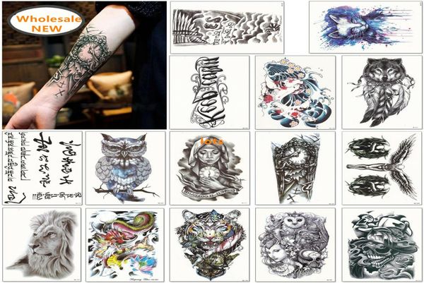 Los más nuevos 1600 estilos Etiqueta engomada del tatuaje de media manga Tatuajes temporales Etiqueta impermeable Aceptar tatuaje personalizado mezclado al azar Se2405445