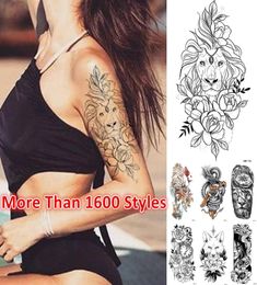 Nieuwste 1800 stijlen halve mouw tattoo sticker arm tijdelijke tatoeages Halloween kerst waterdichte stickers accepteren aangepast7232773