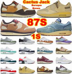 1S OG TS Travises Cactus Jacks 87S Zapatillas de running para mujer para hombre Baroque Brown Saturn Gold Sneakers University Red White Monach Noise Aqua Kiss Obsidian Elepant Trainers