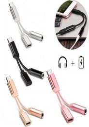 Nieuwste 2 in1 typec convertor USB Type C oplaadkabel 35 mm o oortelefoon hoofdtelefoonadapter voor Xiaomi voor Huawei Samsung8243376