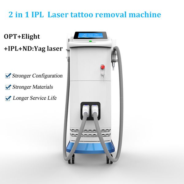 Le plus récent 2000w super puissance 2 poignées épilation au laser rajeunissement de la peau IPL OPT yag Laser détatouage 755nm