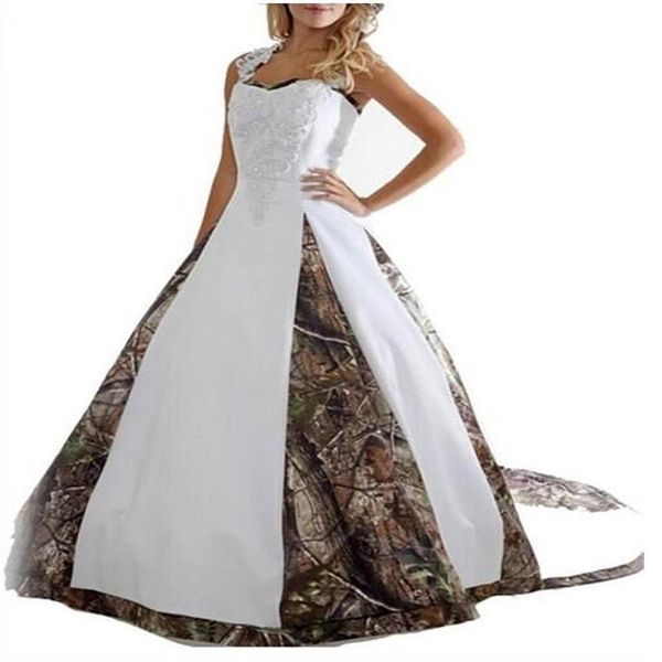 Date 2019 robes de mariée Camo avec appliques robe de bal longue Camouflage robe de soirée de mariage robes de mariée AL33239N