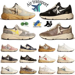 Nieuwste 2024 Running Sole Dames Mens Dress Shoes Flatal Laafers Italië merk Casual Silver Ice Cream Black Ivory Gold Glitter Star Vintage Trainers Designer Sneakers