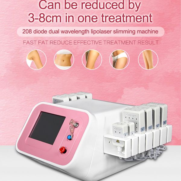 Les plus récentes 208 diodes Laser Slimming Machine Cellulite réduisent le serrandage laser Resserrant la graisse réduction du corps Corps Corps Contour Contourant Massage 12 TAUX LIPOLASER