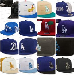 Les plus récentes 26 couleurs masculines Basball Snapback Hats sportives Sports Team Los Angeles "Hat Men's Black Golden Royal Blue Patched Fitted Hop Sports Caps ajusté Chapeau Ma16-02