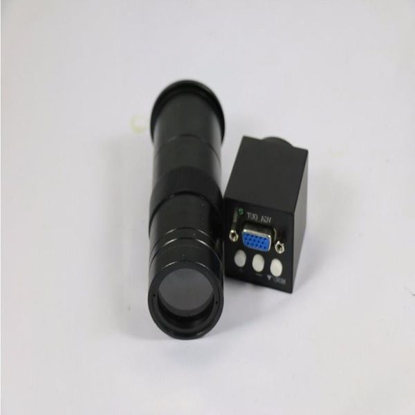 Freeshipping Date 2MP 1080P Pixels efficaces Sorties VGA Caméra de microscope industriel avec objectif 8-130X à monture C pour la réparation de téléphones PCB en laboratoire Npxv