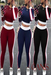 Los nuevos 2PCs Women039s Ladies Track Sport Tops Short Tops Skinny Pants Sear Wear Spain Suit6601409