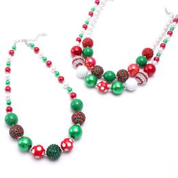 Date 3 style bébé chunky collier de perles noël filles enfants cadeau chaîne à la main collier bubblegum bijoux
