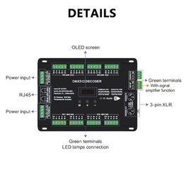 Le plus récent 32 canaux Rgb Rgbw RDM Led Dmx à Pwm décodeur dmx512 contrôleur 8 bits 16bit dmx contrôleur d'éclairage