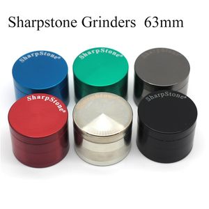 Sharpstone Slijpmachines 63mm Platte Top Gemengde Kleuren Roken Accessoires Brekers Zinklegering 4 Lagen Grinder Op Voorraad