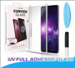 Le plus récent verre trempé liquide UV incurvé 3D à colle complète pour Samsung S22 S21 S20 ultra S10 S9 Plus Note 20 10 9 écran adhésif complet Pr6457546