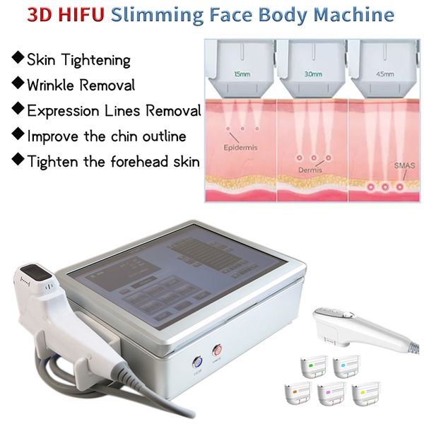 Le plus récent corps de machine HIFU 3D amincissant l'équipement de beauté pour l'élimination des rides par ultrasons focalisé sur la réduction de la graisse