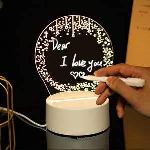 Nieuwste 3D LED Nachtverlichting DIY schrijfblok nachtlampje Nieuwigheid Illusie Lampen Tafellamp Voor Thuis Decoratief Licht Creatieve lamp uw logo Personaliseer uw eigen geschenk