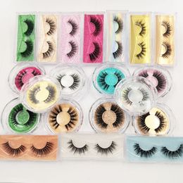 3D Mink Eyelashes Faux Natural False Wimpers Dramatische Dikke Natuurlijke wimpers Piekerig Pluizig Oog Make-up Tools Extension Makeup Gratis Aanpassen Logo