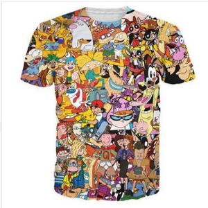 Nieuwste 3D Gedrukt T-shirt Cartoon Totaal 90s Korte Mouw Zomer Casual Tops Tees Mode O-hals T-shirt Mannelijke DX08