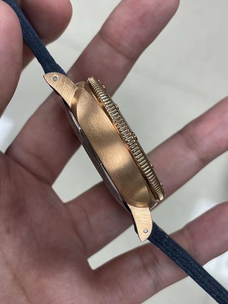 El más nuevo 42 mm BLUE BRONZE BRASS case p.900 movimiento automático hombres reloj buzos profesional cristal de zafiro impermeable VS VSF 1074 correa de cuero genuino reloj de pulsera