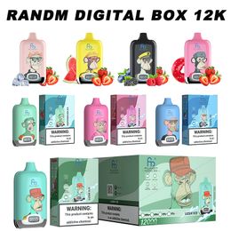 Más nuevos 48 sabores originales Randm Fumot Digital Box 12000 Puffs Vape desechable de 12k 850mAh Tipo-C Carga de 20 ml con batería y pantalla Ejuice 0% 2% 5% E CIRDOS