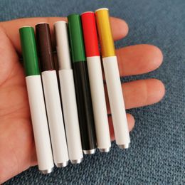 Nieuwste 55mm 78mm aluminiumlegering sigarettenvorm rokende hitter pijp 7 kleur 100 stks box één hitter bat rookt tabak pijp gratis DHL roken