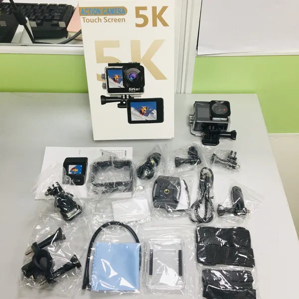 Cámara de acción de doble pantalla más nueva de 5k 30 fps Go Touch Pro con videocámara de grabación de video Wifi 30m impermeable eis shock improvisación deportiva