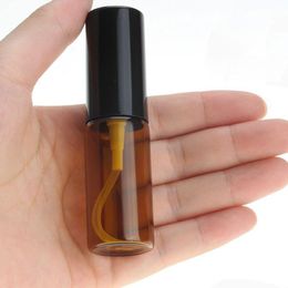 Nieuwste 5 ml 10 ml 15 ml 20 ml Amber Hervulbare Glazen Spray Flessen Zwarte Dop Parfum Sproeier Cosmetische container 1000 stks/partij Gratis DHL Cclql