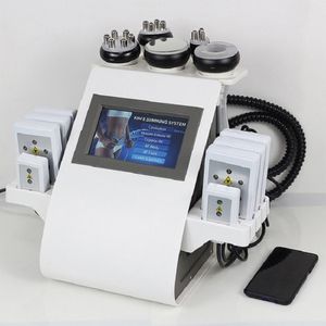Nieuwste 6-1 Mini Salon Instrument Vet Ultrasone LYPO RF Slimo Lipo Laser Lipolaser 40K Vacuüm Cavitatiemachine