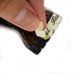 Nieuwste 6 bloem mond onzichtbare tape remy hair extensions yaki kinky straight cuticle uitgelijnd DIY huid inslag haarverlenging 100g / 40piece