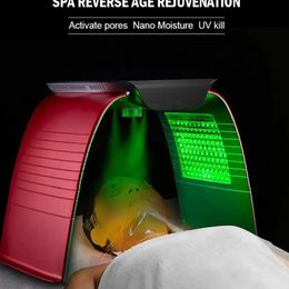 Nieuwste 7 kleuren PDT LED Light Therapy Skin Herjuvenatieapparaat Masker Facial met warme koude spray Acne Remover schoonheidsbehandeling