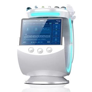 Nieuwste 7 in 1 Intelligent ijsblauw RF Hydra Oxygen Jet Water Peeling Hydro Dermabrasion Facial Beauty Machine met huidanalysator