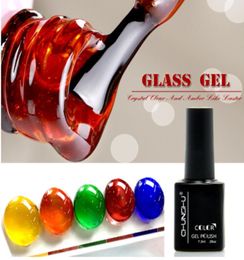 Nieuwste 73 ml doorschijnend amberkleurig glazuur gel nagellak kleuren nail art manicure decoratie creatief glas gel polish DIY8840938