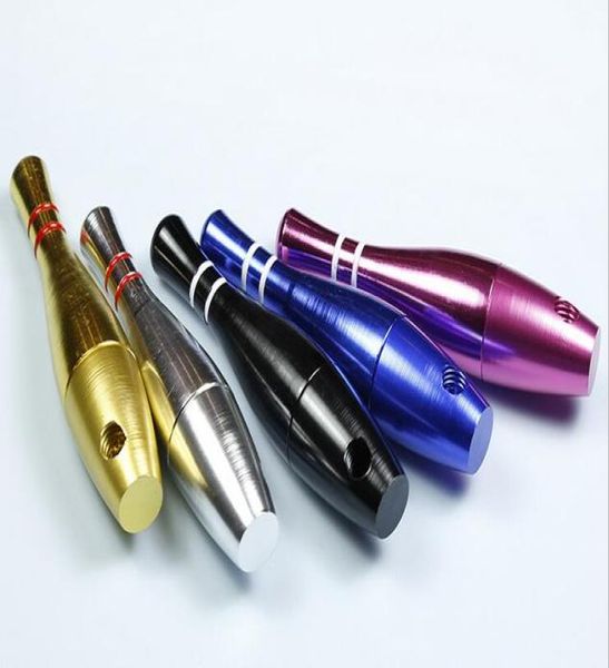 Les plus récentes bouts de bowling de 76 mm mini-balle de style tuyaux de filtre Metel fumer les tuyaux de tabac coloré