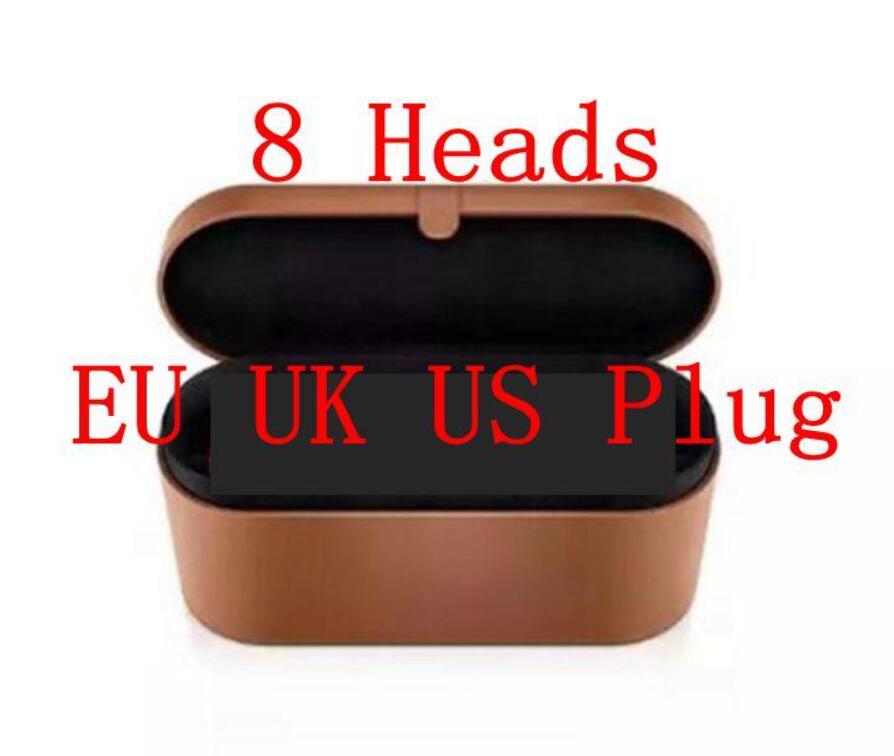 최신 8 헤드 헤어 컬러 Rosepink 다기능 헤어 스타일링 장치 일반 머리카락 용 자동 컬링 아이언 EU/UK/US PINK Fuchsia