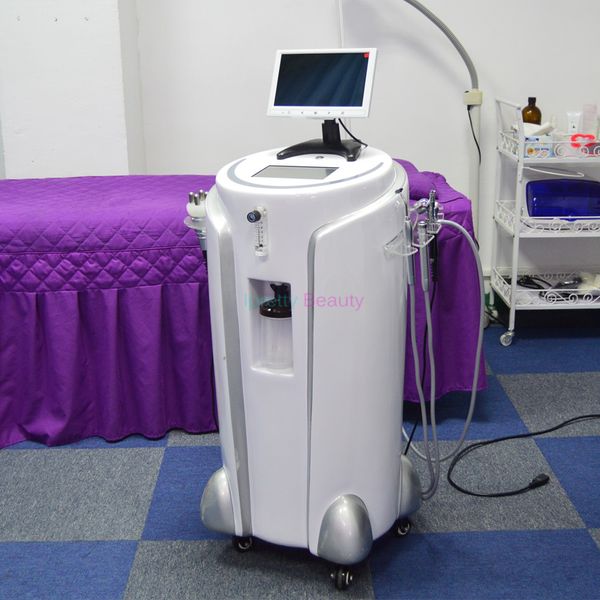 8 en 1 Máquina facial de terapia de oxígeno Concentrador de inyección de aerosol con analizador de piel BIO Salón de análisis