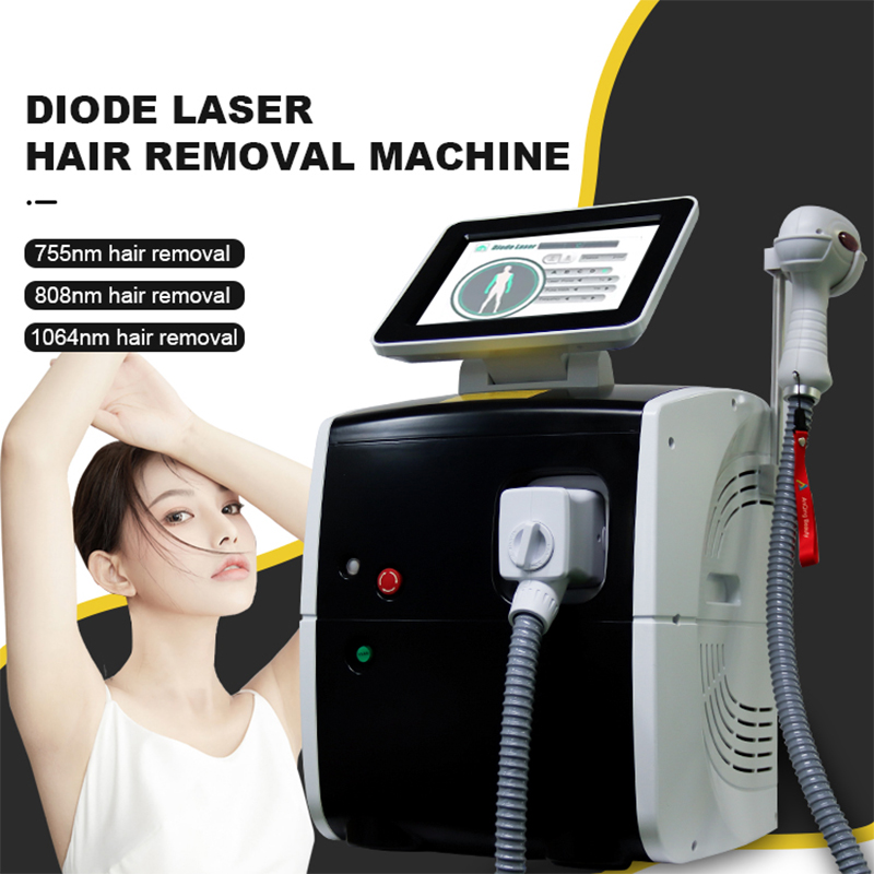 Neueste 808-nm-Diodenlaser-Haarentfernungsausrüstung Permanent Beauty-Gerät Haarentfernung und Hautverjüngung Porenentferner Faltenentferner-Maschine