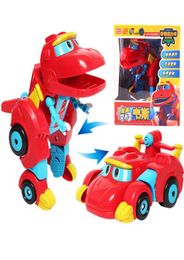 Les plus récentes figurines d'action Gogo Dino à grande déformation ABS avec son REX Transformation voiture avion bateau à moteur grue dinosaure jouets 201202323079