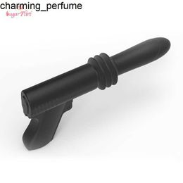 Le plus récent jouet sexuel pour adulte érotique pistolet automatique Dildo Av Wand Massageur anal bouchon de poule en poule telescopique vibratrice de clitoris à main